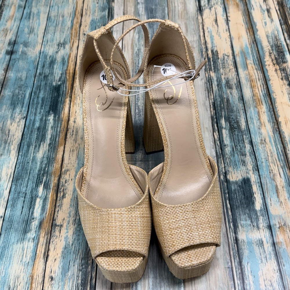 ⭐️Sam Edelman Women's Kori Platform Bleached Beechwood Sandal sz 10.5 NWOT - Picture 3 of 12